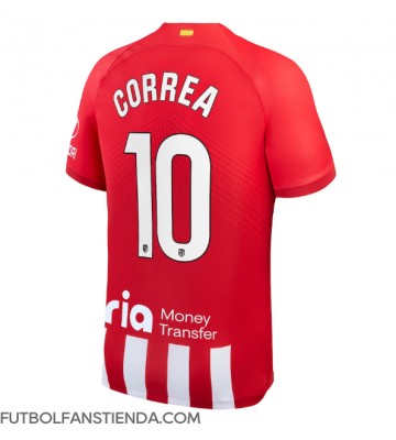 Atletico Madrid Angel Correa #10 Primera Equipación 2023-24 Manga Corta